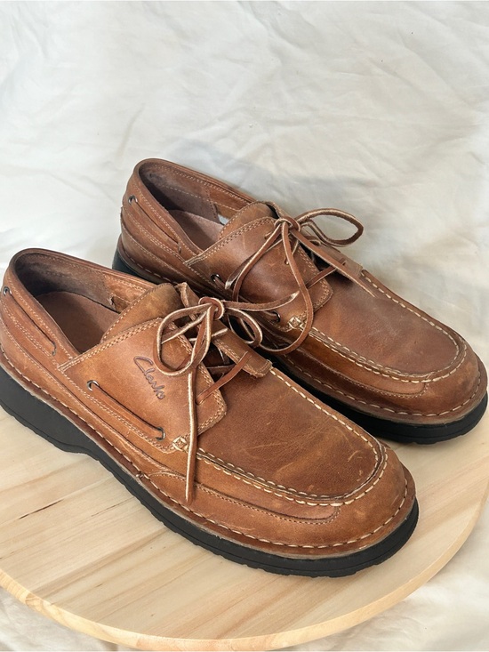 Clarks Other - Clarks Men’s Brown Leather Lace-Up Boat Shoes Round Toe US 11.5 M